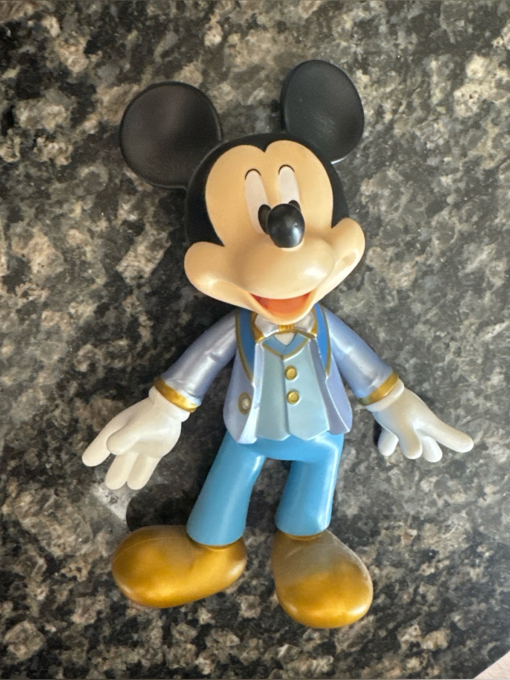Walt Disney World 50th Anniversary Mickey Mouse Light Blue & Gold Figurine
